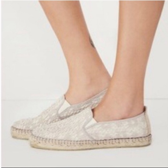 NWOT Free People Beige Crochet Espadrilles 38/7.5 Loafer Slip On Tan FairyCore - Picture 11 of 11